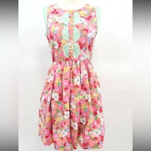 Matilda Jane Fit Flare Dress Womens  XSPink Floral Wonderful Parade Leah